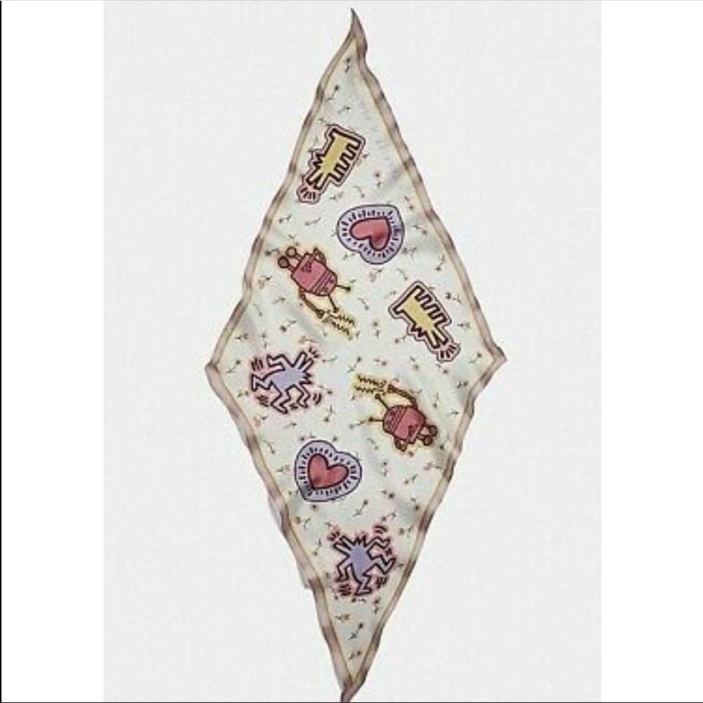 Coach X Keith Haring Silk Diamond Scarf